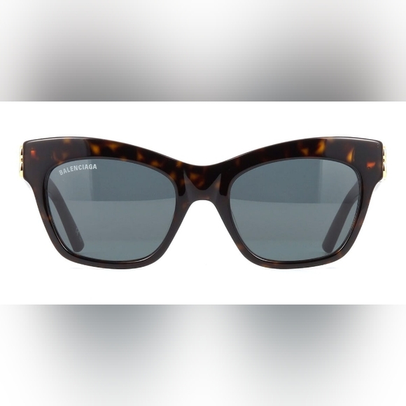 NEW BALENCIAGA BB0132S 002 DARK HAVANA CAT EYE SUNGLASSES - Picture 3 of 7